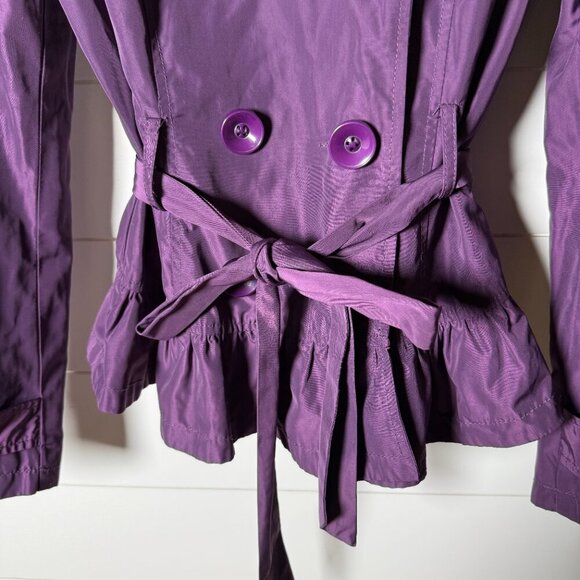 O & D Fashion Forever Purple Belted Jacket Sz Medium - Picture 7 of 11